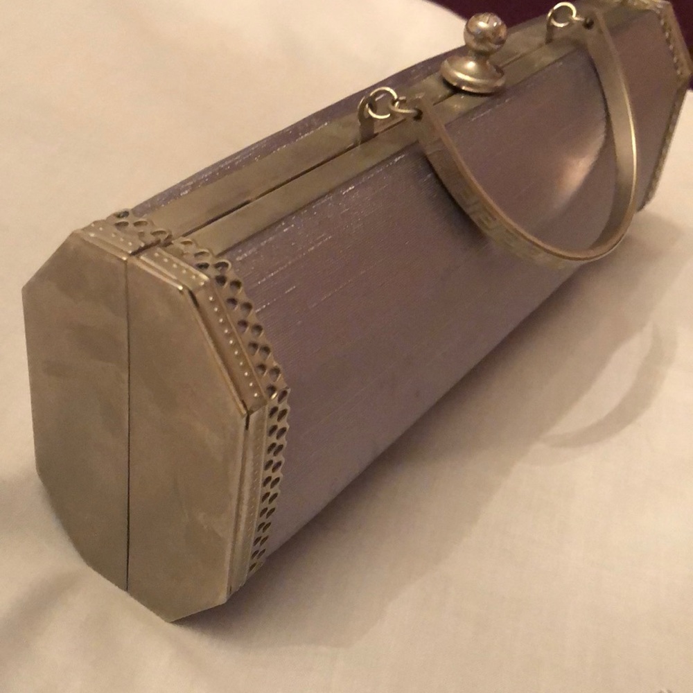 Silver Rectangular Metallic Purse - Picture 4 of 6
